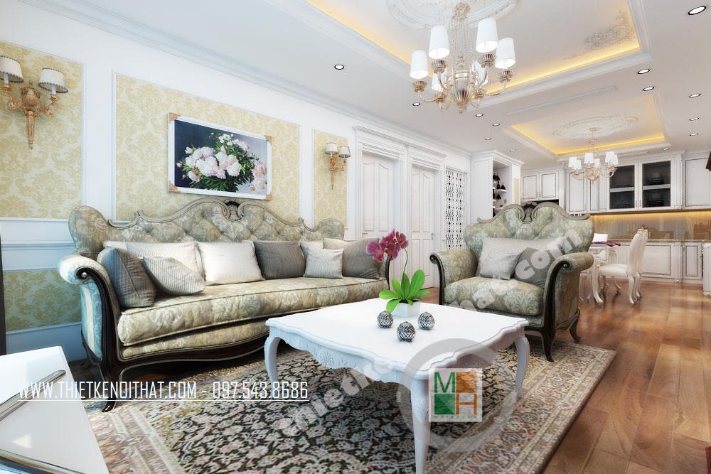 Thiết kế đồ nội thất chung cư tân cổ điển hiện đại