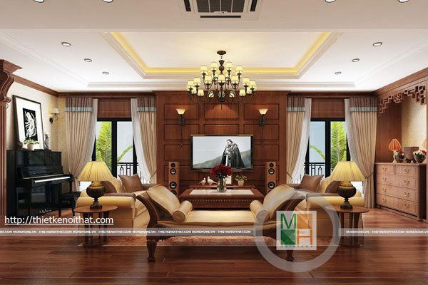 Thiết kế và thi công đồ nội thất chung cư thăng long numberone Tân cổ điển